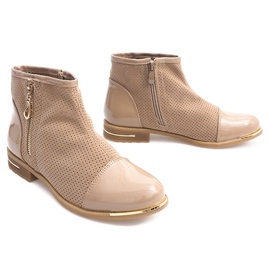 Ažurne elegantne čizme B8107 bež 1