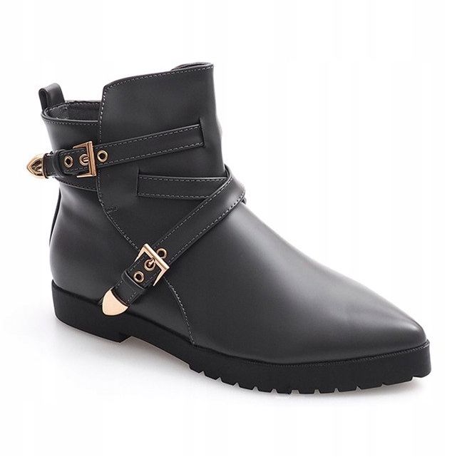 Tople elegantne čizme sa kopčom HW13 Siva 2