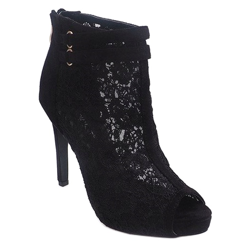 Sandale na visoku petu 8709 Crna 1