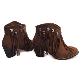 Kombinirane čizme Fringe Boho 99-105 Camel smeđa 1