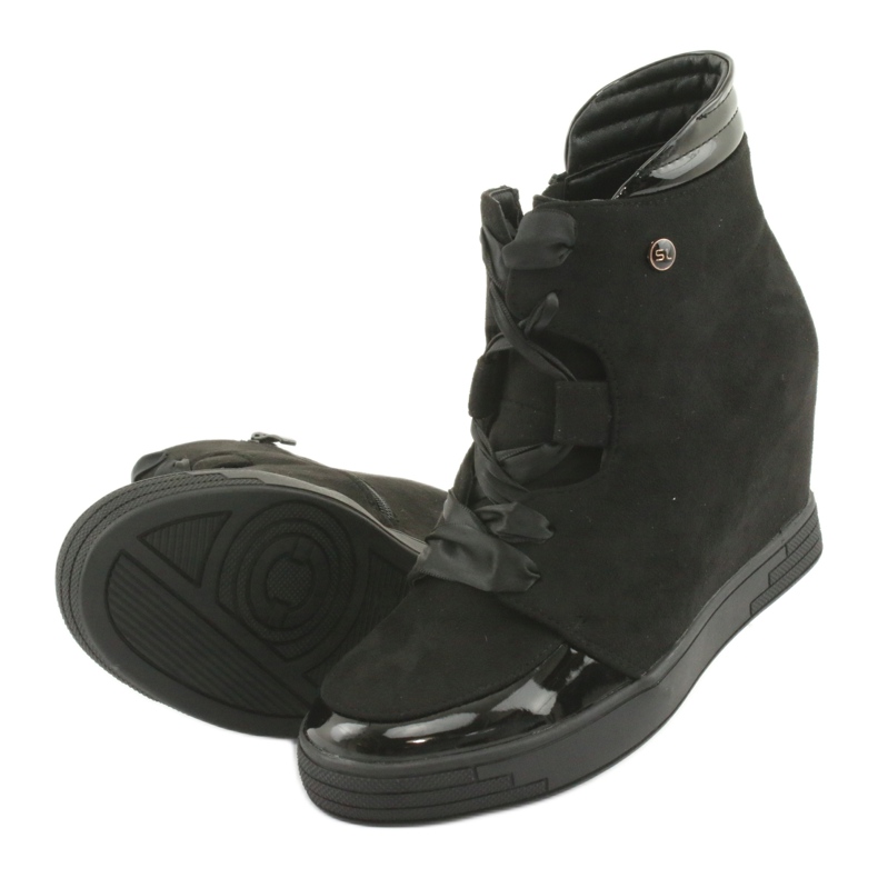 Sergio Leone Booties Tenisice s mašnom i patentnim zatvaračem crno 5