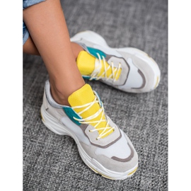 SHELOVET Sportske cipele na vezanje siva žuta boja 1