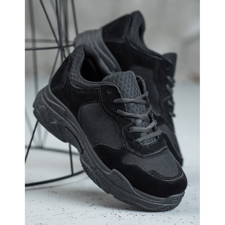 SHELOVET Sportske cipele na vezanje crna 2