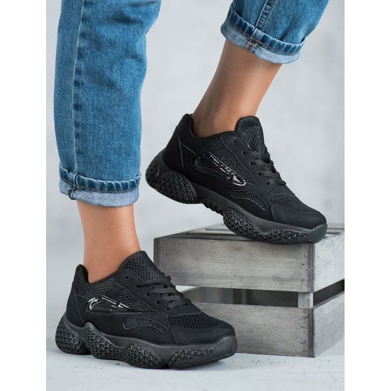 SHELOVET Tekstilne sportske cipele crna 1