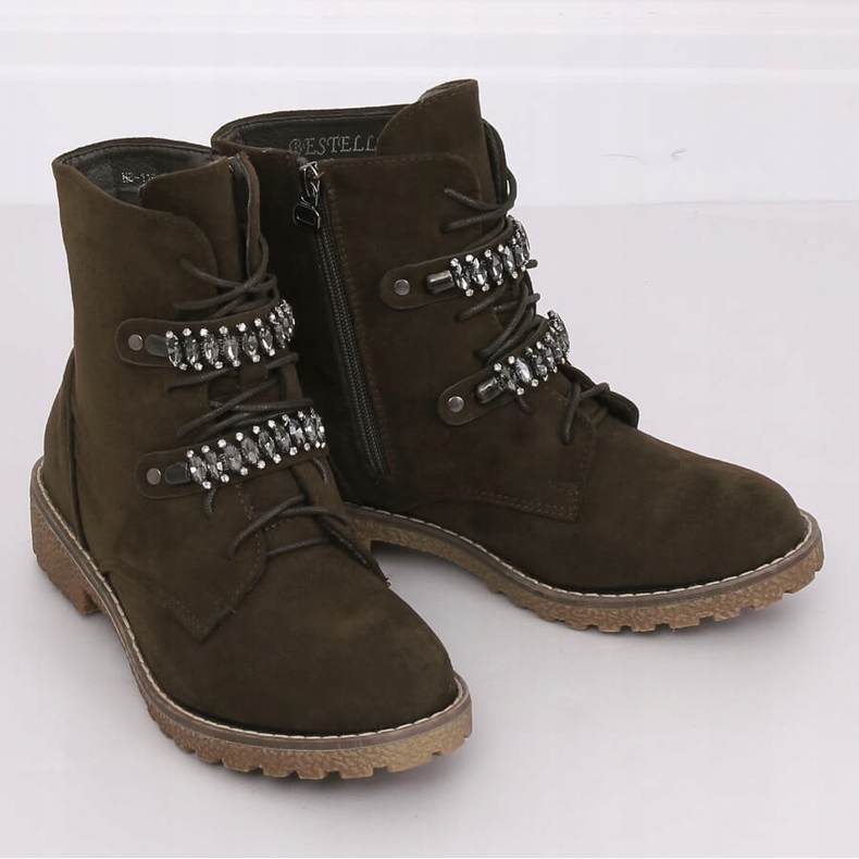 Zelene čizme na vezanje H8-118 Zelene zelena 1