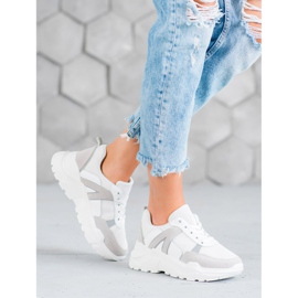 SHELOVET Vezana obuća na platformi bijela 1
