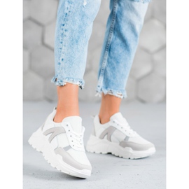 SHELOVET Vezana obuća na platformi bijela 2