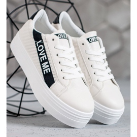 SHELOVET Bijele cipele na platformi bijela 1