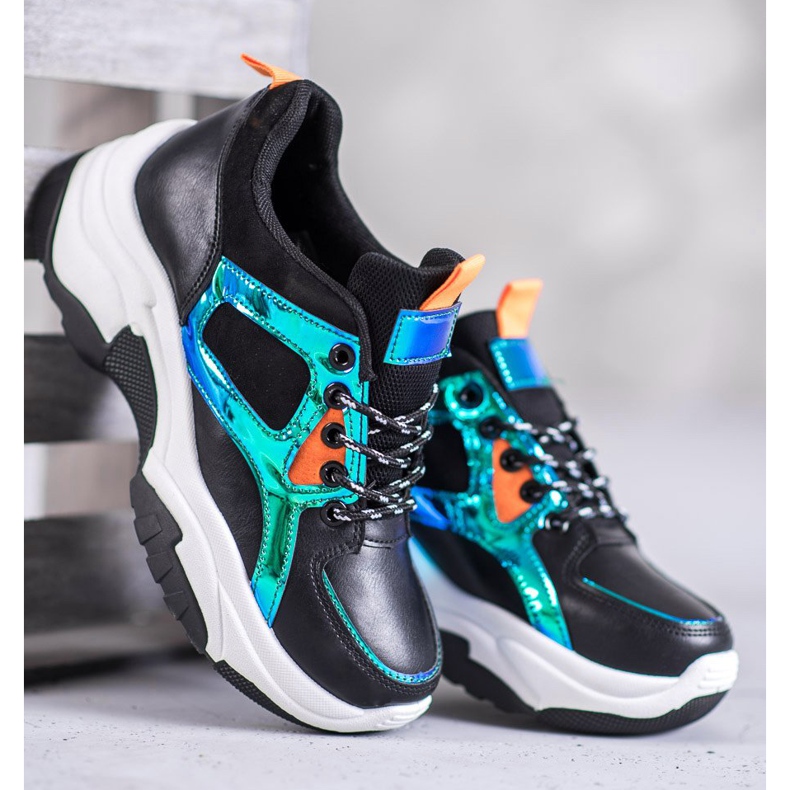 SHELOVET Sportske cipele s Holo efektom crno 2