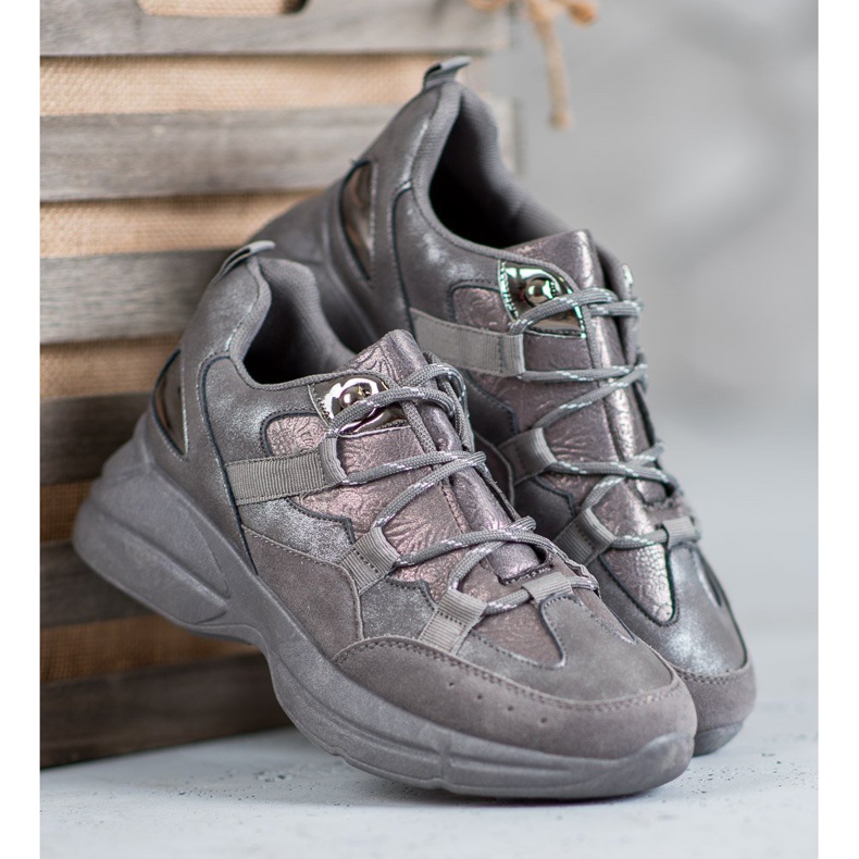 Muto Sportske cipele sa sjajem siva 1