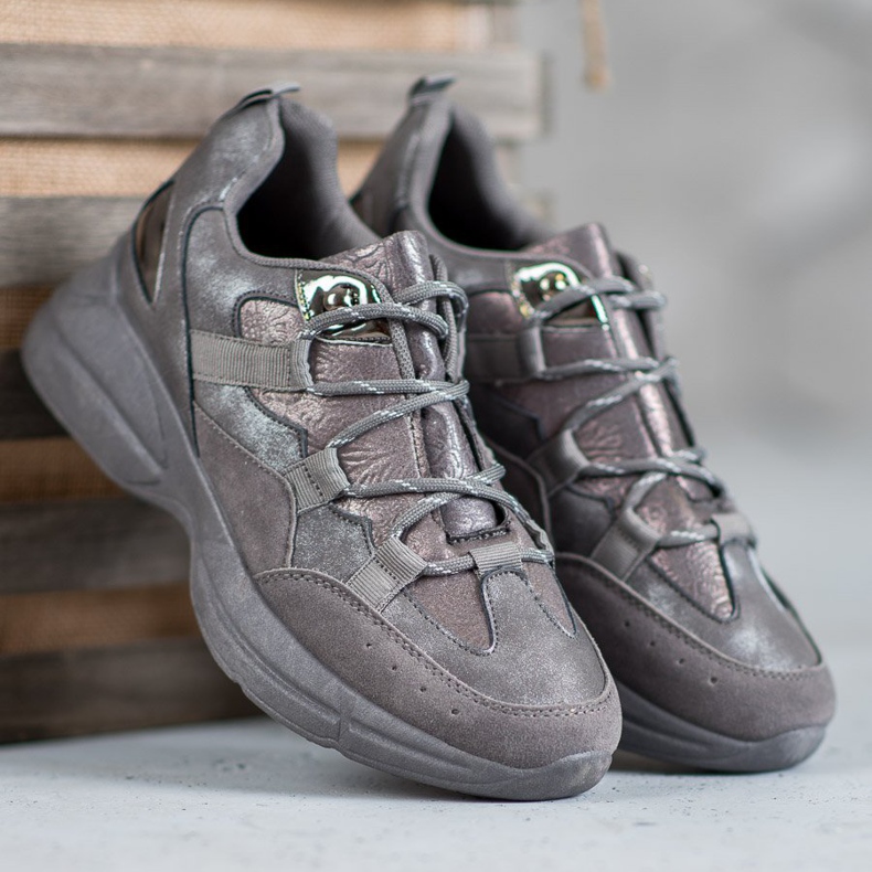 Muto Sportske cipele sa sjajem siva 2