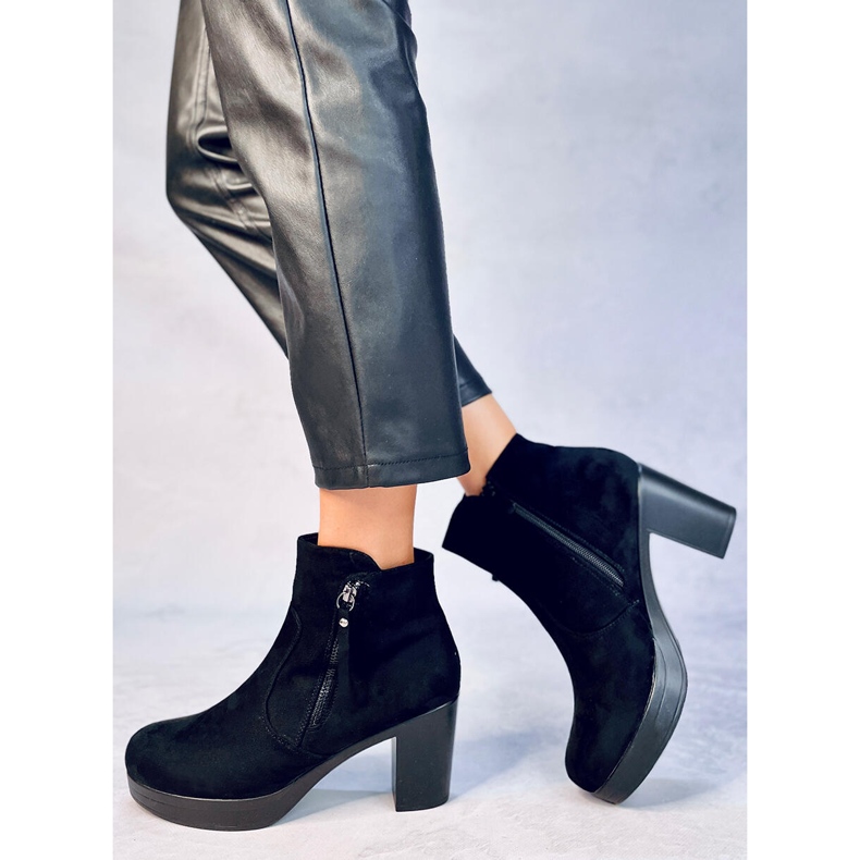 Crne 8B882 Crne čizme s visokim potpeticama crna 2