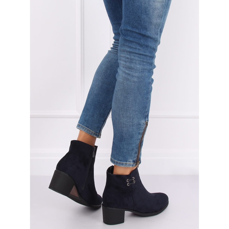 Teget plave ženske čizme na visoku petu 8B982 mornarsko plava 1