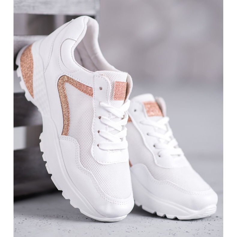 SHELOVET Sportska obuća sa sjajem bijela 1