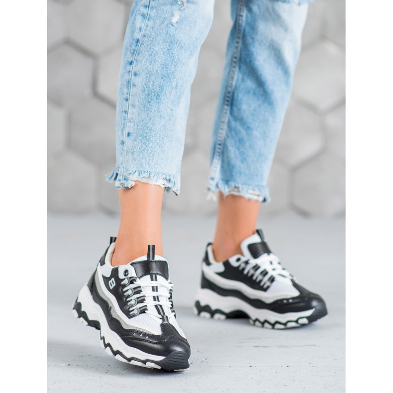 Yes Mile Tenisice sa sjajem bijela crna 2