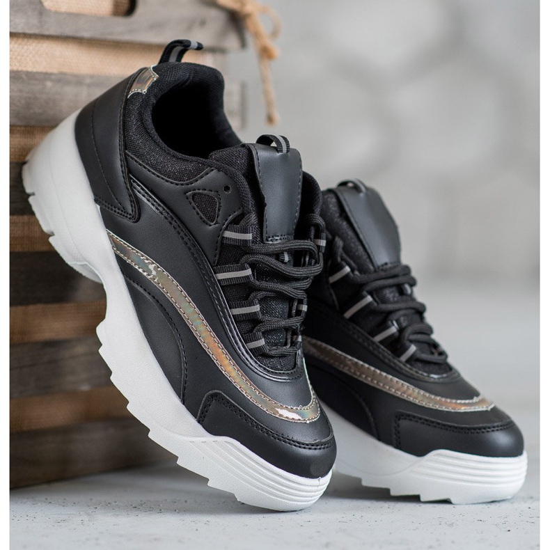 SHELOVET Modne crne tenisice crno 1