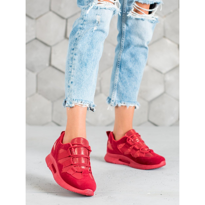 SHELOVET Sportske cipele od antilopa crvena 2