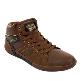 Muške smeđe tenisice na vezanje 15M749 smeđa crna 1