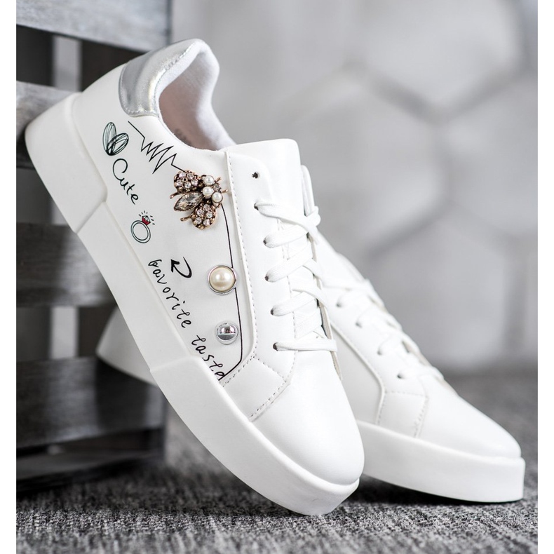 Bestelle Sportska obuća s ukrasima bijela 2