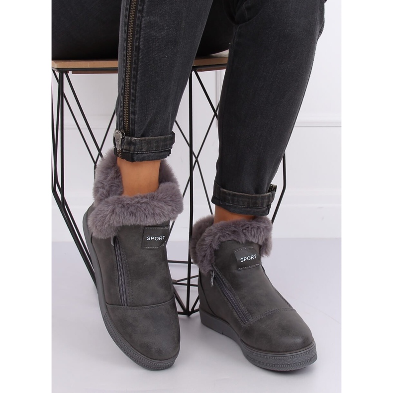 Sive tenisice do gležnja s krznom W19-29 Grey siva 1