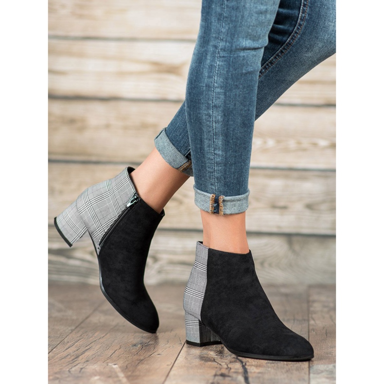 Filippo Elegantne čizme na postu crna siva 1