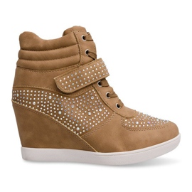 Tenisice Tenisice na klin čizme 3188 Khaki raznobojna zelena 1