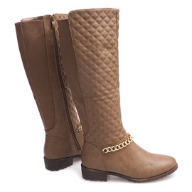 Prošivene tople čizme 16072 kaki višebojan zelena 1