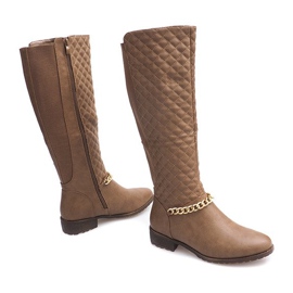 Prošivene tople čizme 16072 kaki raznobojna zelena 2