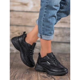 SHELOVET Sjajne sportske cipele crna 1