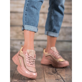 SHELOVET Sjajne sportske cipele ružičasta 2