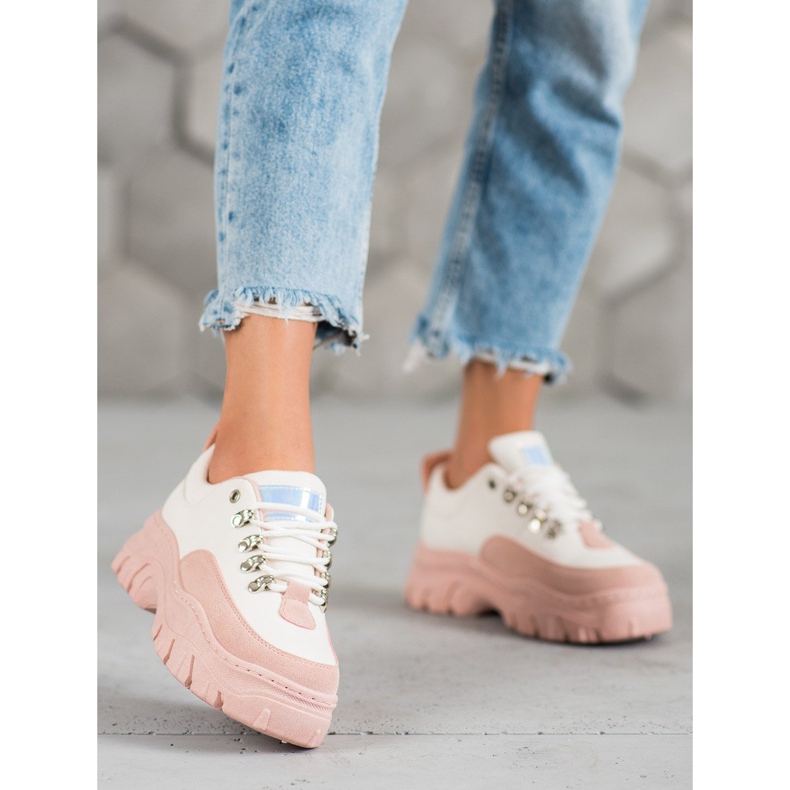 SHELOVET Sportske cipele na vezanje ružičasta 2