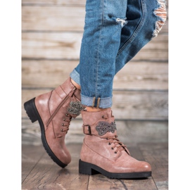 Super Me Čizme na vezanje s ukrasom ružičasta 2