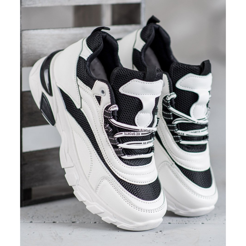 SHELOVET Modne tenisice bijela crno 2