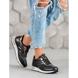 SHELOVET Tenisice sa zmijskim printom crno 2