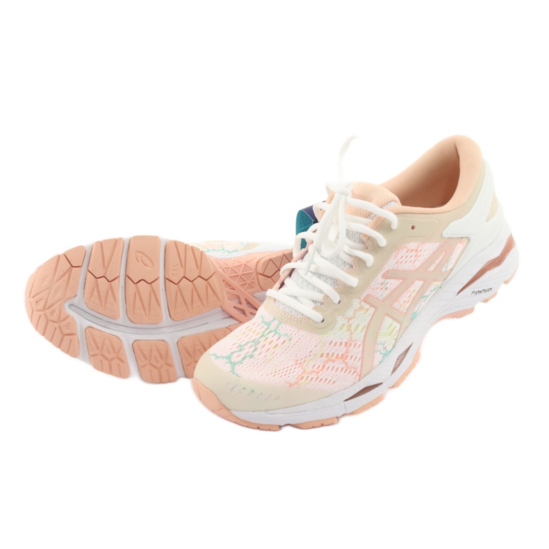 Cipele za trčanje Asics gel Kayano 24 Lite Show W T8A9N-0101 bijela smeđa naranča zelena 4