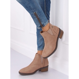 Bež ženske čizme Chelsea 8B978 Khaki 2