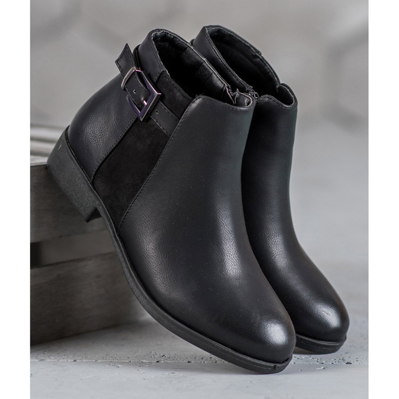 Abloom Čizme na ravnu petu crna 1