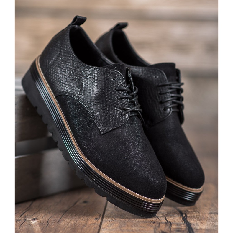 SHELOVET Cipele na platformi Snake Print crna 1