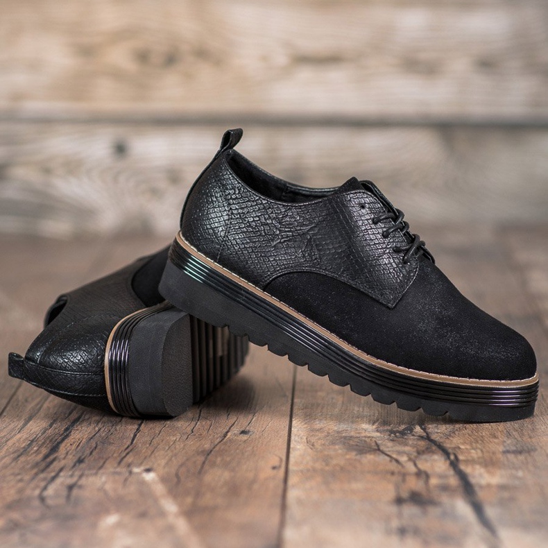 SHELOVET Cipele na platformi Snake Print crna 2