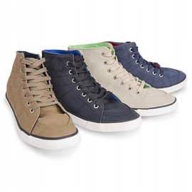 Visoke ležerne tenisice 033 Navy Blue mornarsko plava 1