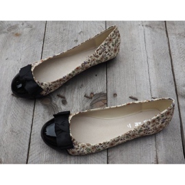 Balerine s mašnom 6148 Khaki smeđa crna kaki 1