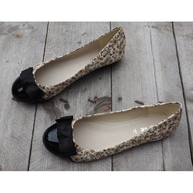 Balerine s mašnom 6148 Khaki smeđa crna kaki 1