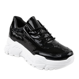 Crne sportske cipele sa šljokicama W-3118 crno 1