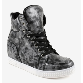 Crne tenisice s klinovima na vezanje ON001 crna 1