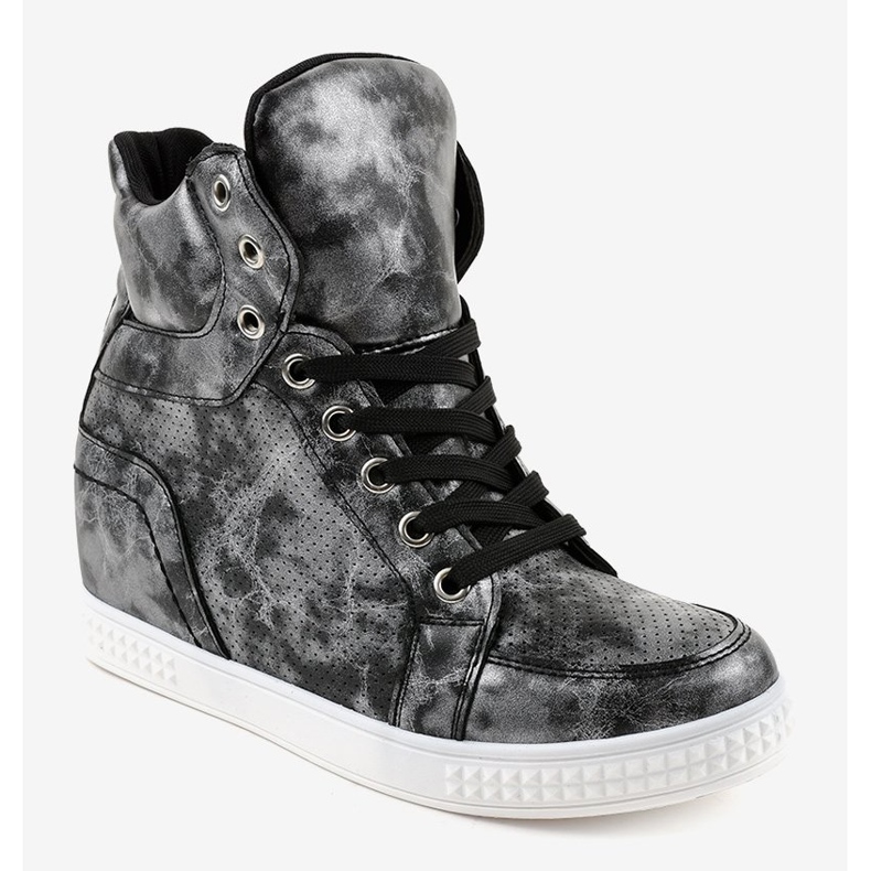 Crne tenisice s klinovima na vezanje ON001 crna 1