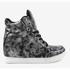 Crne tenisice s klinovima na vezanje ON001 crna 2