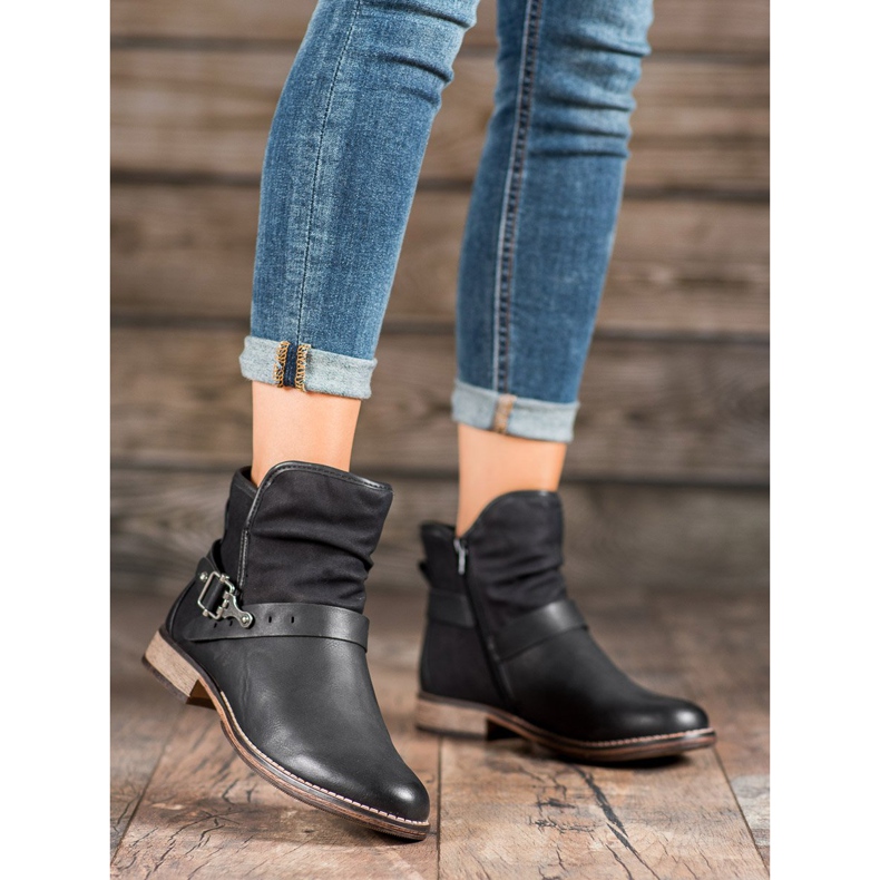 SHELOVET Visoke čizme s kopčom crna 2