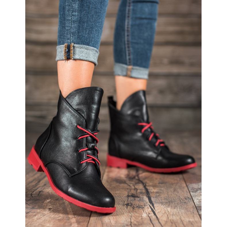 Filippo Čizme na vezanje s eko kožom crna 1