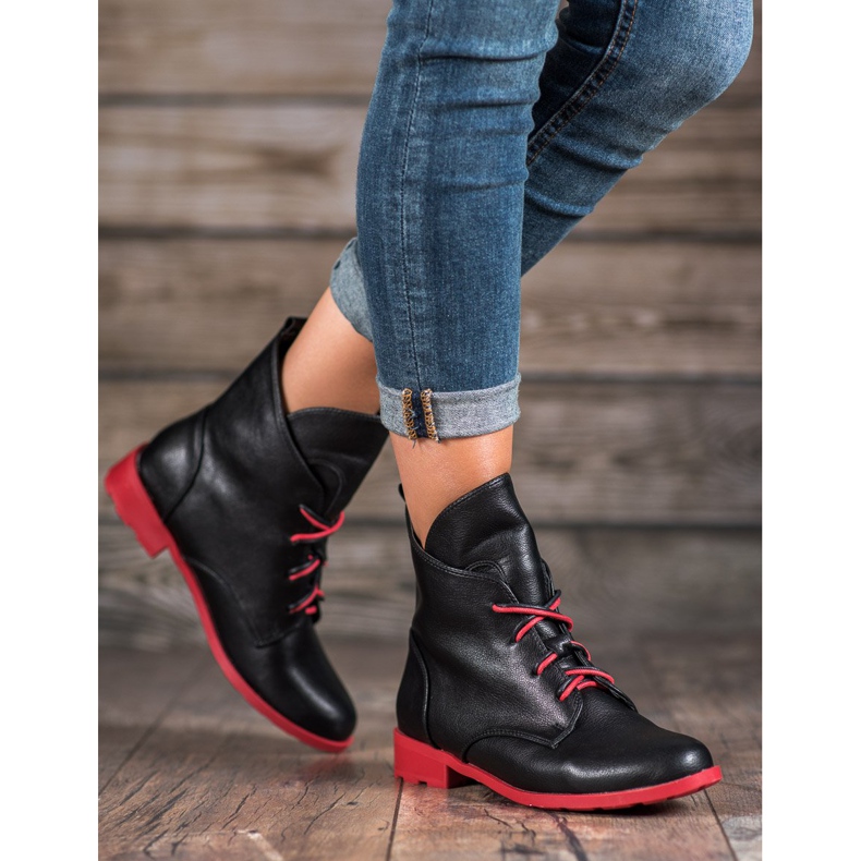 Filippo Čizme na vezanje s eko kožom crna 2