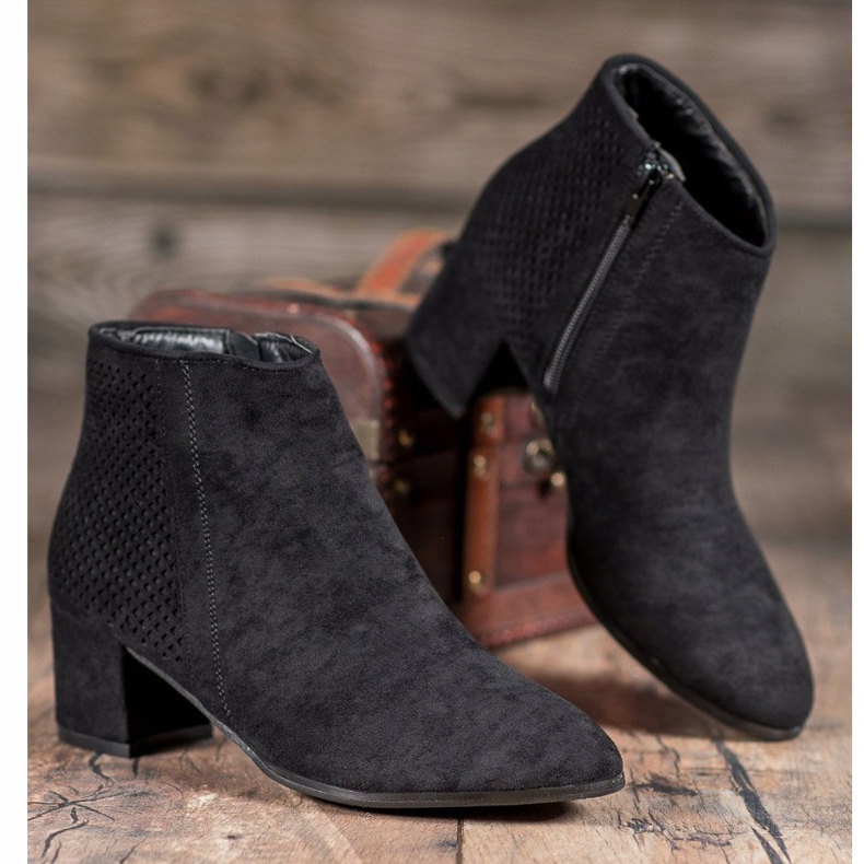 Filippo Čizme s visokom potpeticom od antilopa crna 1